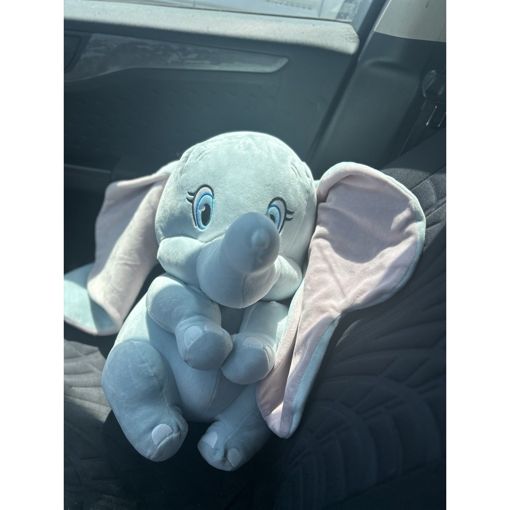 Disney Dumbo Plush Stuffed Animal Light Blue Pink Large Ears Soft Toy 12 Inch